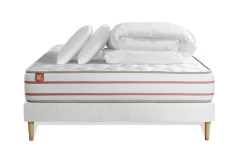 Ensemble  Matelas Le Doux 160x200cm Mémoire De Forme - Ep. 24cm + Sommier Blanc - Mémoire De Forme