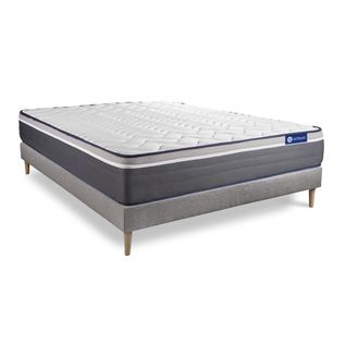 Ensemble Matelas Ressorts Ensachés Et Mémoire De Forme 200x200 Actiflex Plus Ep:26 Cm - Sommier Kit