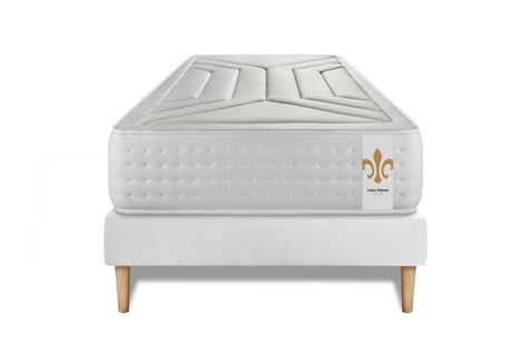 Ensemble Matelas Ressorts Ensachés Et Mémoire De Forme 90x200 Vingt-quatre Ep:24cm - Sommier Blanc
