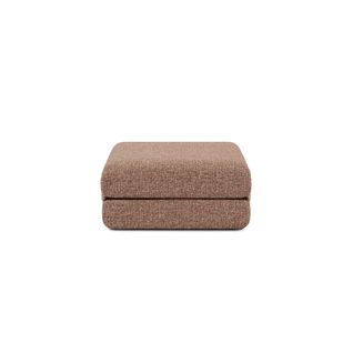 Pouf Modulable Et Convertible - Tissu Tweed - Rouge