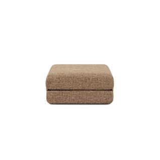 Pouf Modulable Et Convertible - Tissu Tweed - Marron