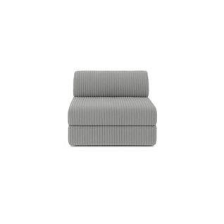 Fauteuil Modulable Et Convertible - Velours Côtelé XL - Gris Clair