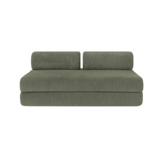 Canapé Droit Convertible 3,5 Places - Velours Côtelé XL - Vert