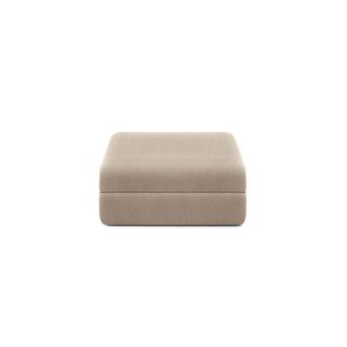 Pouf Modulable Et Convertible - Tissu Lisse - Taupe