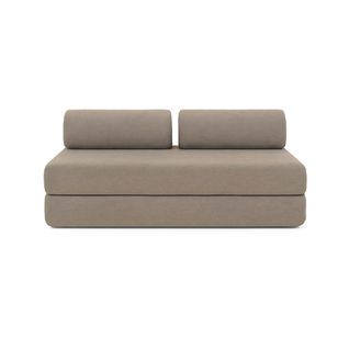 Canapé Droit Convertible 3,5 Places - Tissu Lisse - Taupe