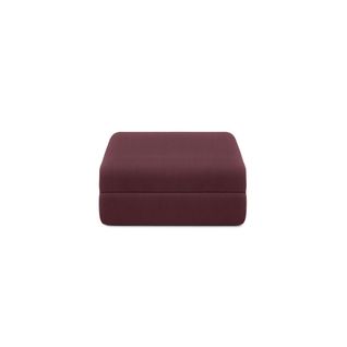 Pouf Modulable Et Convertible - Tissu Lisse - Rouge