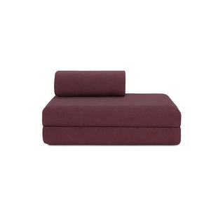 Canapé Droit Modulable Et Convertible 2 Places - Tissu Lisse - Rouge