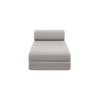 Méridienne Modulable Et Convertible - Tissu Lisse - Gris Clair