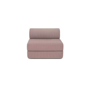 Fauteuil Modulable Et Convertible - Velours Côtelé - Rose Pâle