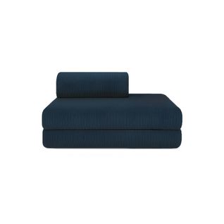 Canapé Droit Modulable Et Convertible 2 Places - Velours Côtelé - Bleu