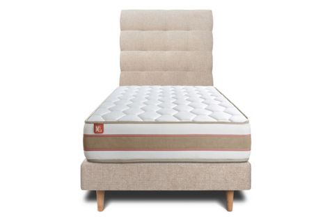Lit Le Délicat 90 X 200 Cm Sommier En Tissu Beige Brun 90x200 Cm