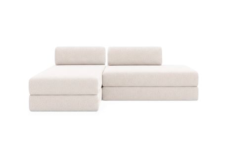 Canapé D'angle Convertible 5 Places - Tissu Imperméable - Gris