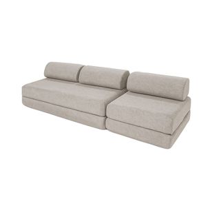 Canapé Droit Convertible 4 Places - Tissu Imperméable - Beige Clair