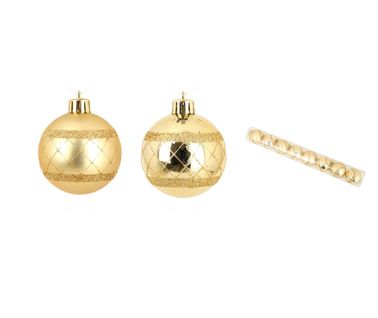 Set De 8 Boules Decor Carreaux