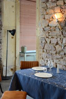 Nappe 145x300 cm Facette Bleu