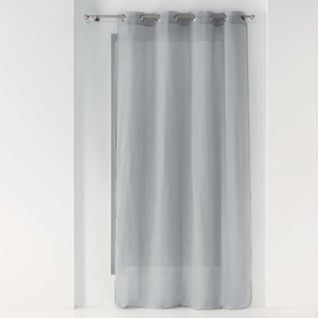 Rideau Voile Effet Lin 140x240cm Zazy Gris