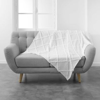 Plaid 125x150cm Calyssa Blanc