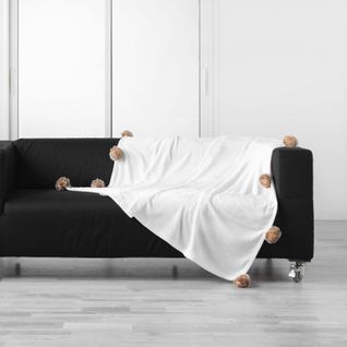 Plaid Pompons 125x150cm Snowy Naturel