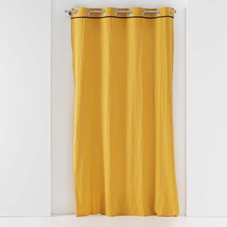 Rideau à Oeillets Voile Coton Lave 135 X 240 Cm Lanette Jaune