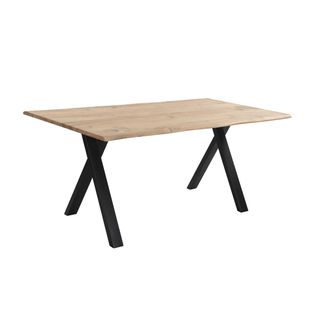 Table Rectangulaire 6 Personnes En Bois Et Pieds En Métal Noir 175 Cm - Kansas