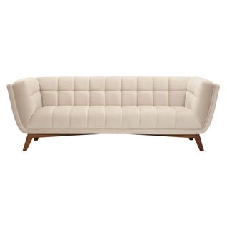 Canapé 3 Places En Velours Beige - Mona