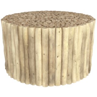 Table Basse De Jardin Ronde En Rondins De Teck D70 Cm - Imani