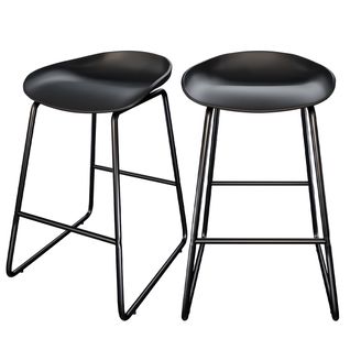 Lot De 2 Chaises Pour Îlot Central H65,5 Cm Noires - Yoshi