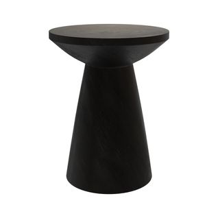 Table D'appoint Noire En Bois De Suar D40 Cm - Lowa