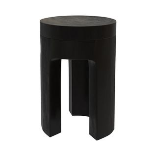 Table D'appoint Noire En Bois De Suar D30 Cm - Sonda