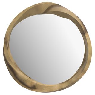Miroir Rond En Bois Clair De Suar Ondulé D53 Cm - Yong