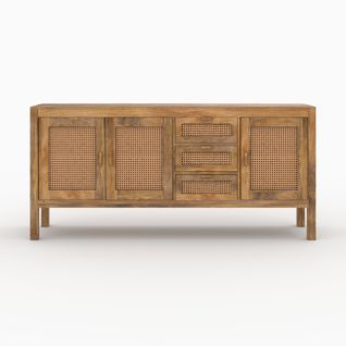 Buffet 3 Portes Et 3 Tiroirs En Cannage - Tiki