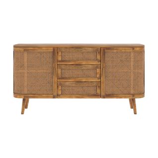 Buffet 2 Portes Et 3 Tiroirs En Cannage - Wava