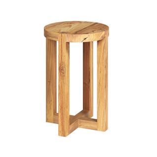 Tabouret Rond En Bois De Teck Recyclé H45,5 Cm - Noé