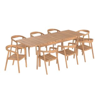 Table Et Chaises De Jardin 8 Personnes En Teck Massif - Kora