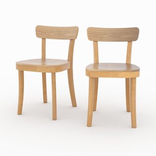 Lot De 2 Chaises En Bois Clair - Keno