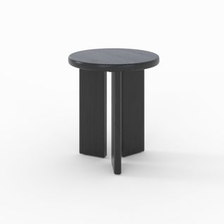 Table D'appoint Ronde En Bois Noir D40 Cm - Néa
