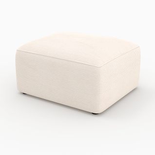 Pouf Rectangulaire Pour Canapé Modulable En Velours Blanc Cassé - Mina