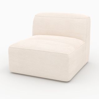 Chauffeuse Pour Canapé Modulable En Velours Blanc Cassé - Mina