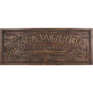 Plaque Décorative En Bois Boulangerie 108 X 42 Cm