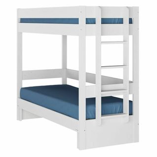 Pack Lit Superposé Gigogne Avec Matelas Ravi   Blanc 80x200 Cm