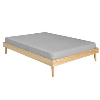 Lit 2 Places Avec Pieds 120x190 Cm Darla  Bois Naturel