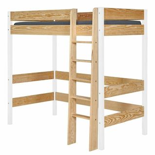 Lit Mezzanine 90x190 Cm Clem  Blanc Et Bois