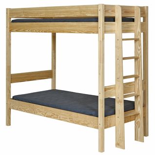 Pack Lit Superposé Avec Matelas 90x190 Cm Tino  Bois Naturel