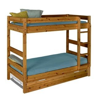 Pack Lit Superposé Séparable Gigogne Avec Matelas 90x190 Cm Aaron  Miel