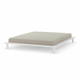 Pack Lit 2 Places Futon Avec Matelas 160x200 Cm Paolo  Blanc