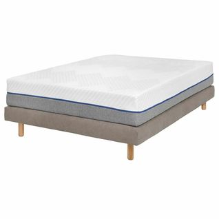 Pack Sommier Tapissier Avec Matelas 140x190 Cm Habby  Lin