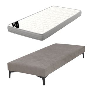Pack Sommier Tapissier Avec Matelas 70x190 Cm Hiliana  Lin