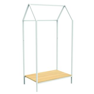 Portant à Vêtements Enfant En Bois Naturel Et Blanc 80 X 50 X 150 Cm