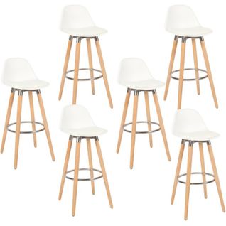 Tabouret De Bar Avec Pieds En Bois De Hêtre 39,5 X 44 X 91 Cm