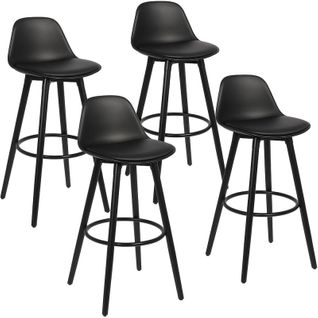 Tabouret De Bar Avec Pieds En Bois De Hêtre 39,5 X 44 X 91 Cm